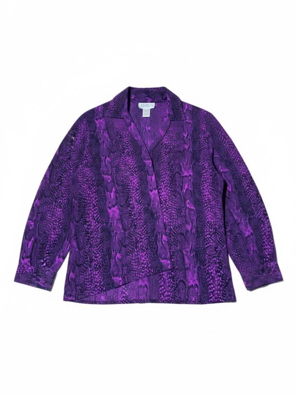 Jordan Purple Snakeskin Print Long Sleeve Blouse Size M